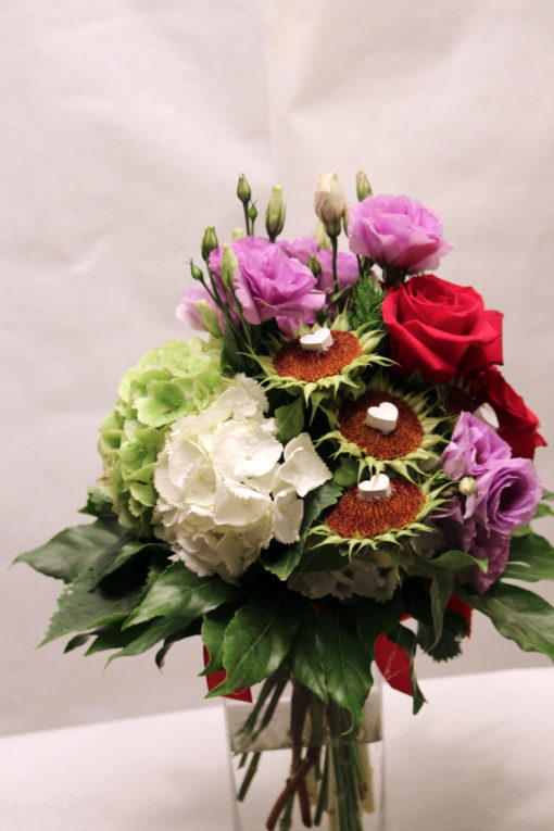 Bouquet girasoli e ortensie